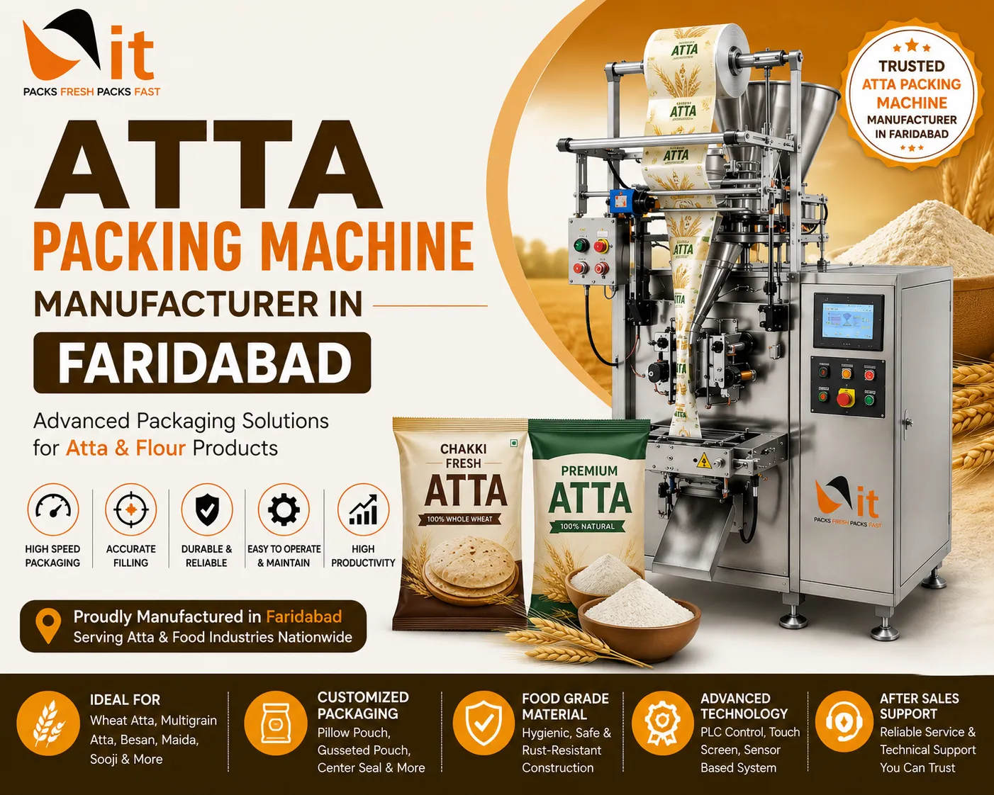 Atta Packing Machine Manufacturer in Faridabad