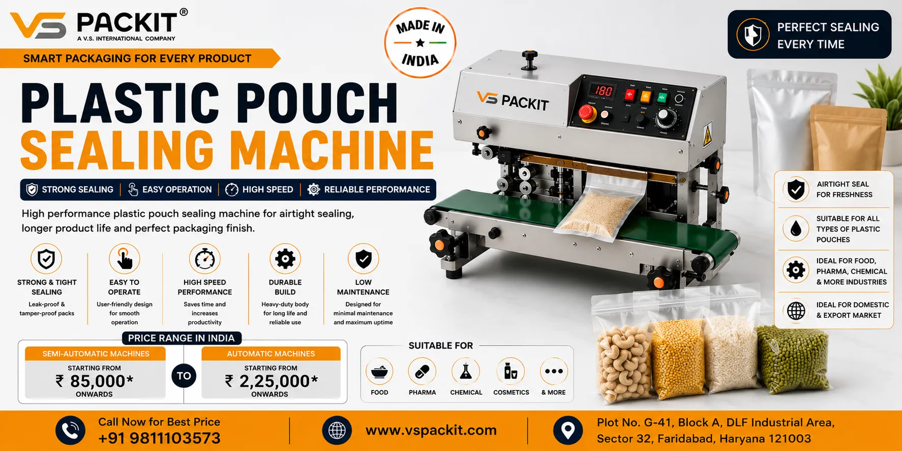 Plastic Pouch Sealing Machine