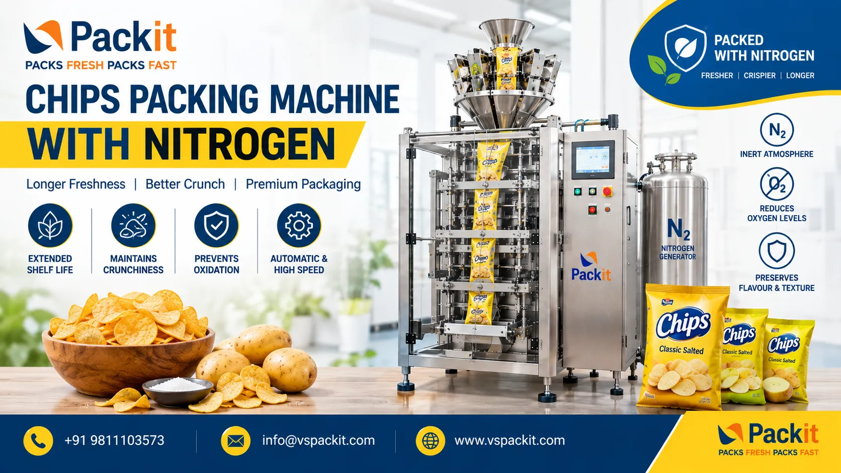 Chips Packing Machine with Nitrogen